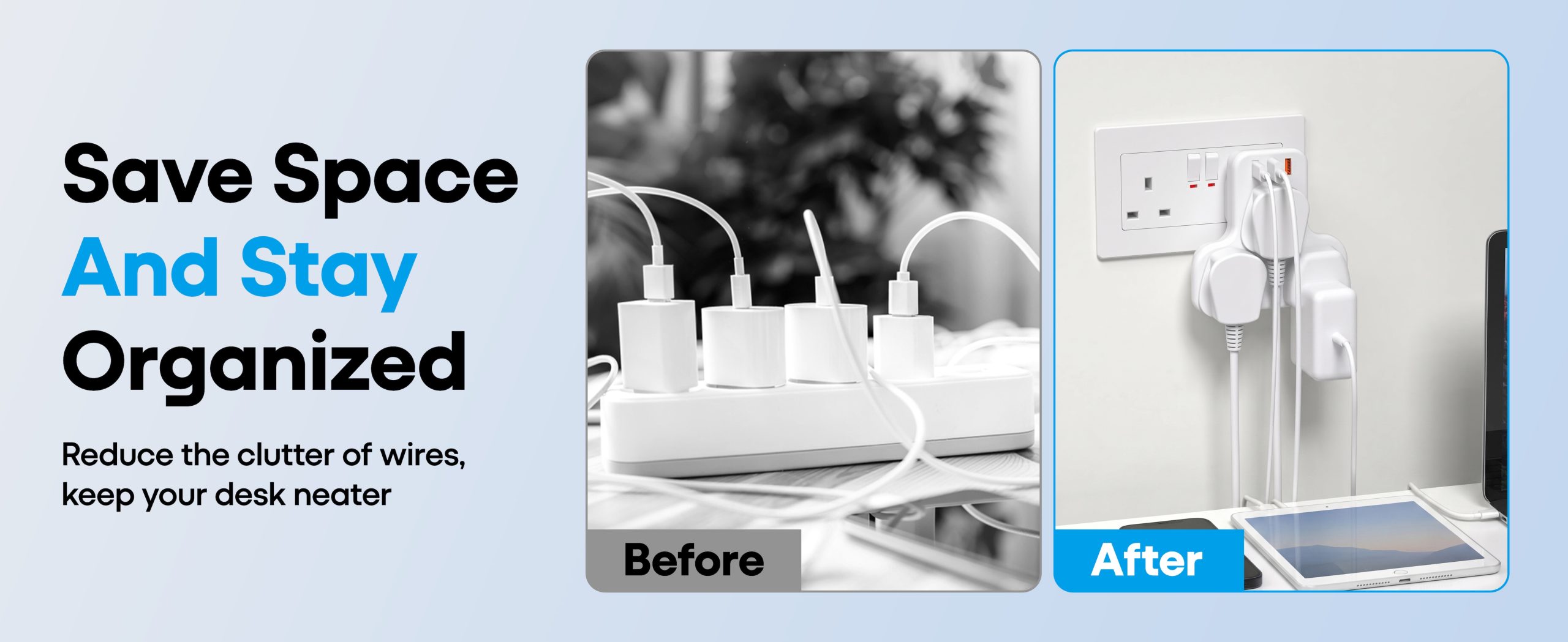 Product name: Zyler 6-in-1 UK Plug Extender: 3250W Surge Protector, 3 AC + PD 20W USB-C & Dual QC3.0 Ports - Image 6
